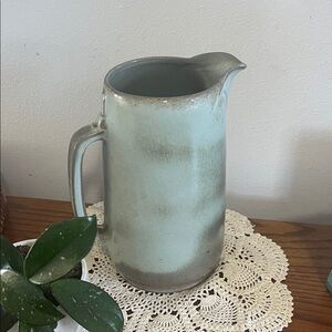 Vintage Frankoma 80Glazed pottery Pitcher in Soft Sage